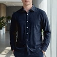 thumbnail image 2 of JAJAHO Mens Dress Shirts Textured Linen Long Sleeve Business Casual Button Down Collared Shirt Formal Wedding Wear Classic Tops, 2 of 4