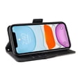 thumbnail image 6 of Compatible with iPhone 11 Wallet Flip Case, Classic PU Leather Shockproof Protective for Men Women Card Slots Kickstand Magnetic Closure Phone Case Cover for iPhone 11, Black, 6 of 11
