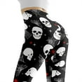 thumbnail image 5 of DISNIMO Halloween Skull Printed Yoga Pants Leggings for Women, Spider Web Printed High Waisted Workout Leggings Breathable Yoga Leggings for Workout Sport, Black, 3XL, 5 of 6