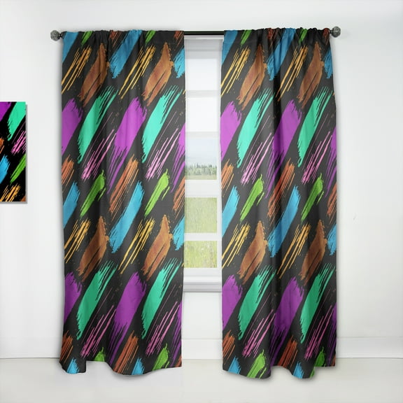 Designart 'Bituminous Impressions VI' Mid-Century Modern Curtain Panel