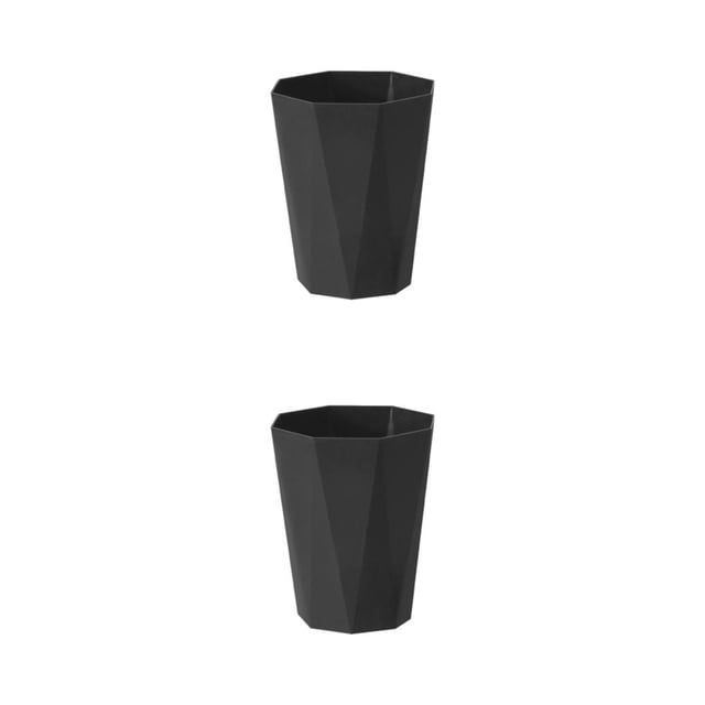 Toystoory Botes de basura ergonómicos de plástico diseñados para la comodidad y la facilidad de un bote de basura doméstico efectivo negro S 2piezas