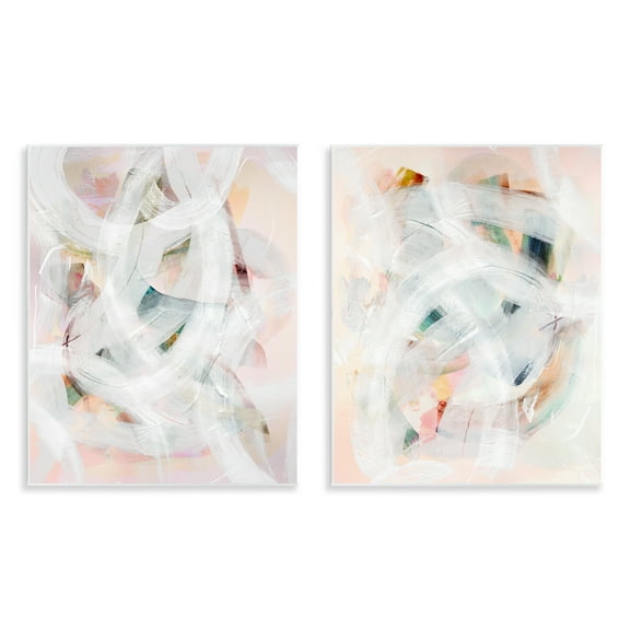 Stupell Industries Subtle & Soft Abstraction Abstract Painting Unframed Art Print Wall Art, 11 x 14, Set of 2