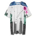 thumbnail image 3 of New York City Skyline with Stars Sleepshirts For Sleeping Travels Loose Sleepdress Pajama Dress Soft Nightdress Sleepwear, 3 of 7