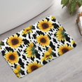 thumbnail image 2 of White Sunflower Cow Print Pattern Bathroom Rugs Mat,Non Slip Microfiber Bathroom Rug,Rubber Backing,Soft Bathroom Mats for Bathroom Floor,Tub and Shower,17x27in(43x68cm), 2 of 5
