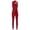 Burgundy, variant on Women Shiny Rhinestone Gymnastics Leotard Unitard Full Length Sleeveless Figure Ice Skating Jumpsuit Burgundy L