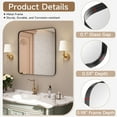 thumbnail image 6 of 24 in. W x 32 in. H Tempered Glass Rounded Rectangle Framed Wall-Mounted Bathroom Vanity Mirror in Black, 6 of 10