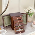 thumbnail image 2 of Kendal Wooden Jewelry Box for Women, Wooden Jewelry Organizer, 5-Layer Jewelry Organizer Box with Side Door, Jewelry Holder Organizer for Earrings, Necklaces, Rings  WJ5CSKMHT, 2 of 7