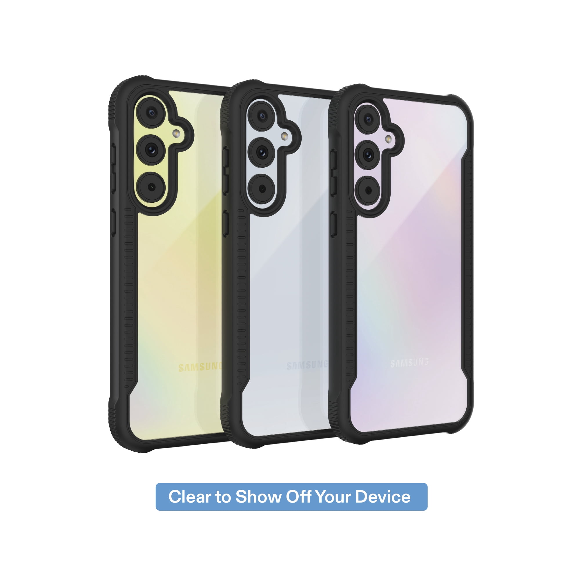 onn Dual-Layer Phone Case for Samsung Galaxy A35 5G - Black/Clear