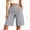 Gray plus size bermuda shorts a1, variant on Cagogo Women Plus Size High Waisted Bermuda Pants with Pockets Casual Solid Straight Shorts Lounge Wear Vacation Travel Beach Summer Clothes, White S