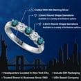 thumbnail image 2 of Gem Stone King 925 Sterling Silver Blue Diamond and White Topaz Wedding-Bands Ring for Women | 0.88 Cttw | Round 3.5MM | Gemstone April Birthstone | Size 7, 2 of 6