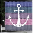 thumbnail image 3 of Ambesonne Anchor Shower Curtain, Nautical Marine Themed Art, 69"Wx84"L, White and Multicolor, 3 of 4