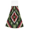 thumbnail image 2 of Different Design 2pcs Loop Hanging Bathroom Kitchen Hand Towel Green Red Diamonds Gold Yellow, 2 of 7