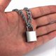 thumbnail image 5 of Wabjtam Padlock Necklace Stainless Steel Lock Chain For Men Women Silver, 5 of 5