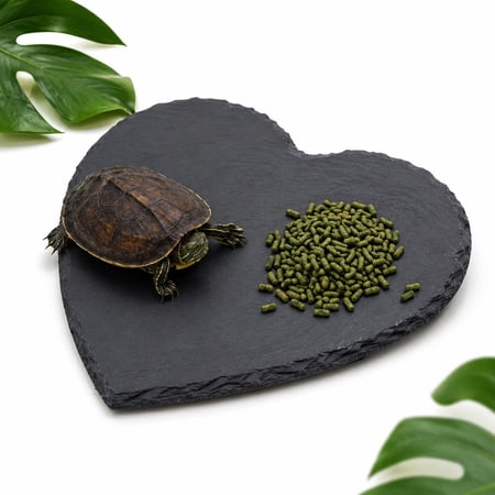 Mirlewaiy Reptile Basking Platform, Heart-Shaped Natural Rock Feeding Dish and Turtle Food Bowl, Habitat Decor for Tortoises, Bearded Dragons, Lizards, Geckos and Frogs