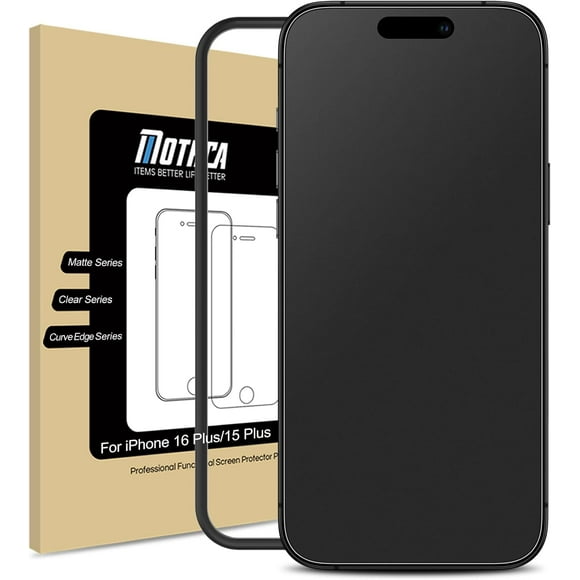 TEMOGU-Matte Screen Protector for iPhone 16 Plus/iPhone 15 Plus [6.7 inch], Anti-Glare & Anti-Fingerprint, Matte Tempered Glass Film (1 Pack)