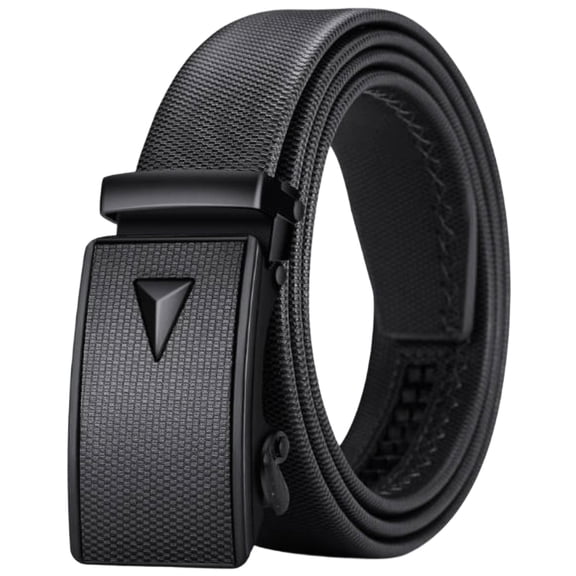 Akmaiox Mens Belt Adjustable Automatic Buckle Faux Leather Belts Trendy Solid Color Work Outdoor Belts