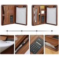 thumbnail image 4 of Leather Folder Business Conference A4 Portfolio Folder Padfolio Noted Case For Work School, 4 of 5