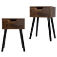 thumbnail image 4 of Topcobe Set of 2 Nightstand, Retro Nightstand with 1 Drawer, Industrial Nightstands for Bedroom, Modern Bedside Closet Organizer, Burnt Wood Grain & Black, 4 of 9