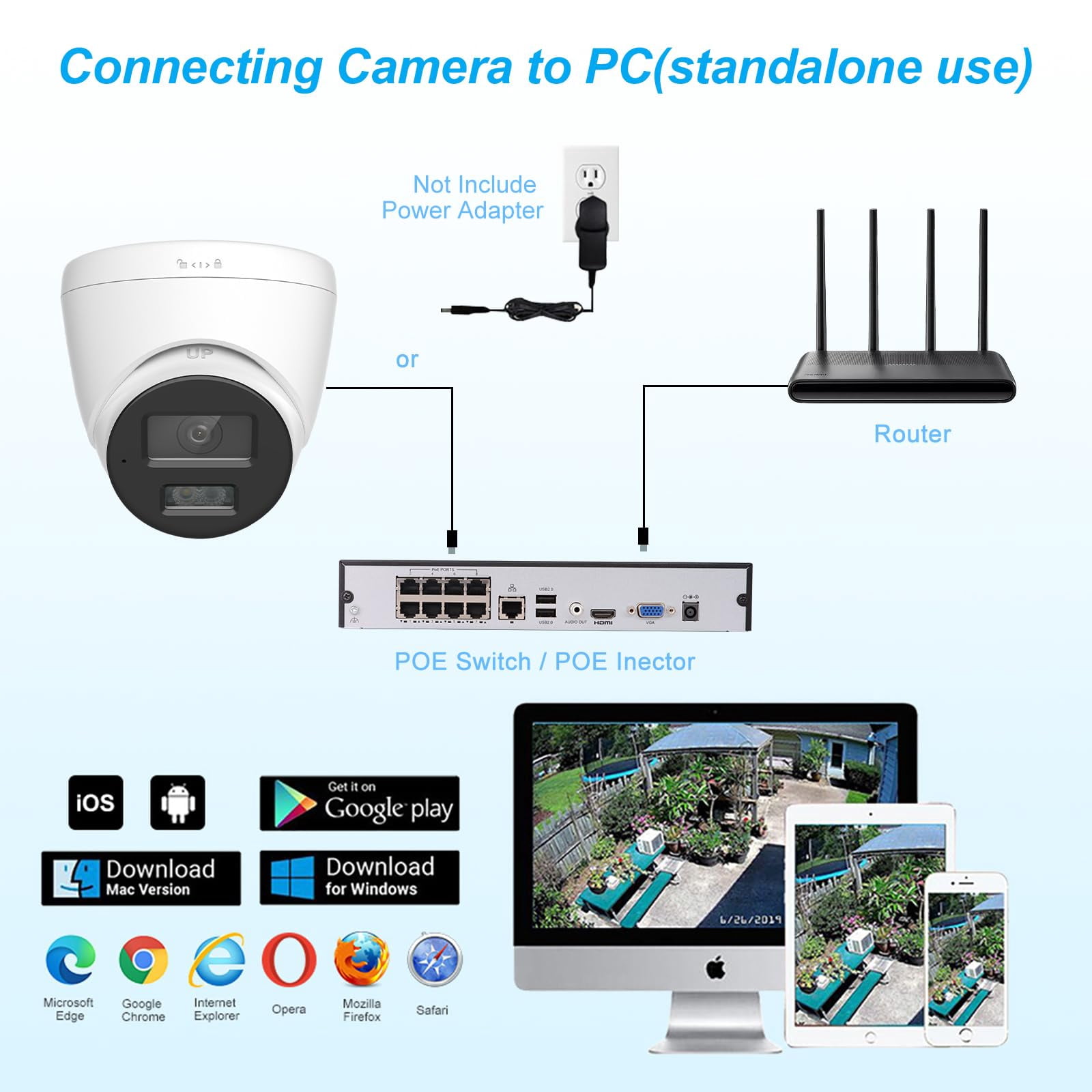 Anpviz 5MP IP PoE Turret Camera with Mic/Audio, Human & Vehicle Detection, Wired Security Camera Outdoor, 100ft Clear Night Vision, 120dB Ture WDR, IP67 Waterproof, SD Card Slot (up to 256GB)