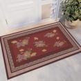 thumbnail image 3 of Washable Bathroom Area Rug, Traditional Floral Red Carpet Living Room Rug Soft Short Pile Non-Slip Non-Shedding Balcony Decor Carpet for Children's Room Music Room Office 4x5ft, 3 of 6