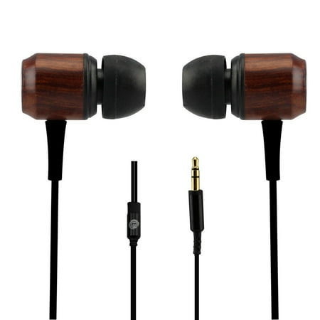 Final Sale Megafeis V60 3.5mm Red Sandalwood Wooden Stereo Audio Headphones Earphones Earbuds for iPhone4/5/5S/6/6plus iPad iPod Sony Samsung Mac and other mobile