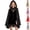 Black, variant on Womens Sheer Mesh Hooded Cape Cloak Tie Front Tulle Poncho Gothic Witch Costume for Halloween Party Rave Cosplay Dress Cover Up, Pink, S