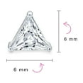 thumbnail image 4 of Bling Jewelry Unisex Triangle CZ Stud Earrings for Men, Yellow Gold Sterling Silver, 3 Prong Set, 4 of 6