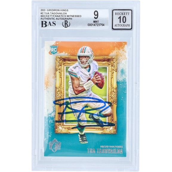 Tua Tagovailoa Miami Dolphins Autographed 2020 Panini Gridiron Kings #GK-2 Beckett Fanatics Witnessed Authenticated 9/10 Rookie Card - Fanatics Authentic Certified