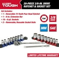 thumbnail image 4 of Hyper Tough 20-Piece 3/8-Inch Drive Ratchet and Socket Set, 4 of 12