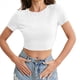 thumbnail image 1 of Tops Cortos de Verano para Mujer, de Corta, Cuello Redondo, Color Liso, de Punto Ajustado, Sin Espalda. XL, 1 of 10