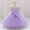 thumbnail image 5 of Moocorvic Baby Girl Tulle Dress Casual Flower Embroidery Toddler Dresses Wedding Gown for Summer Party Birthday Outfit 6-9 Months,Purple, 5 of 9