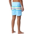 thumbnail image 3 of INSPIRE CHIC Men's Color Block Drawstring Waist Pool Beach Striped Swimming Shorts 36 Light Blue, 3 of 6