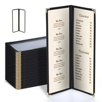 WeChef 30 Pcs Restaurant Menu Covers Holders for 4.25 x 14" Paper 2 Page 4 View