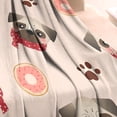 thumbnail image 3 of Pug and Donut Blanket,Comfortable Soft Flannel Throw Blanket,All Season,Warm Lightweight Blankets for Sofa Bed Couch Living Room Chair,30"x40"(80x100cm), 3 of 4