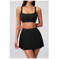 thumbnail image 4 of PISONIC 2 Piece Tennis Dresses for Women High Waisted Pleated Skirt Sets Workout Sports Bra Golf Outfits, 4 of 8