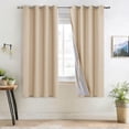thumbnail image 2 of XWZO Beige Total Black out Curtains 72 inches Long for Bedroom, Grommet Room Darkening Drapes with Tiebacks for Samll Window(Biscotti Beige,52"W x 72"L,2 Panels), 2 of 7