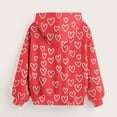 thumbnail image 4 of Tao Tao Boys And Girls Valentine's Day Hoodies Love Heart Printed Hooded Sweatshirts Long Sleeve Pullover Tops With Pocket Loose Fit Top Sports Shirt Red 150, 4 of 5