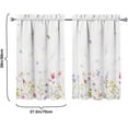thumbnail image 6 of Floral Kitchen Curtains 39 Inch Length White Window Curtain Over Sink Spring Summer Small Short Tier for Bathroom Cafe Rod Pocket (2 Panels, 27.5" W x 39" L), 6 of 6