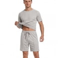 thumbnail image 7 of GINGTTO Men's Summer 2 Piece Short Set Casual Athletic Workout Outfits Loose Fit T-Shirt and Elastic Waist Shorts, 7 of 7