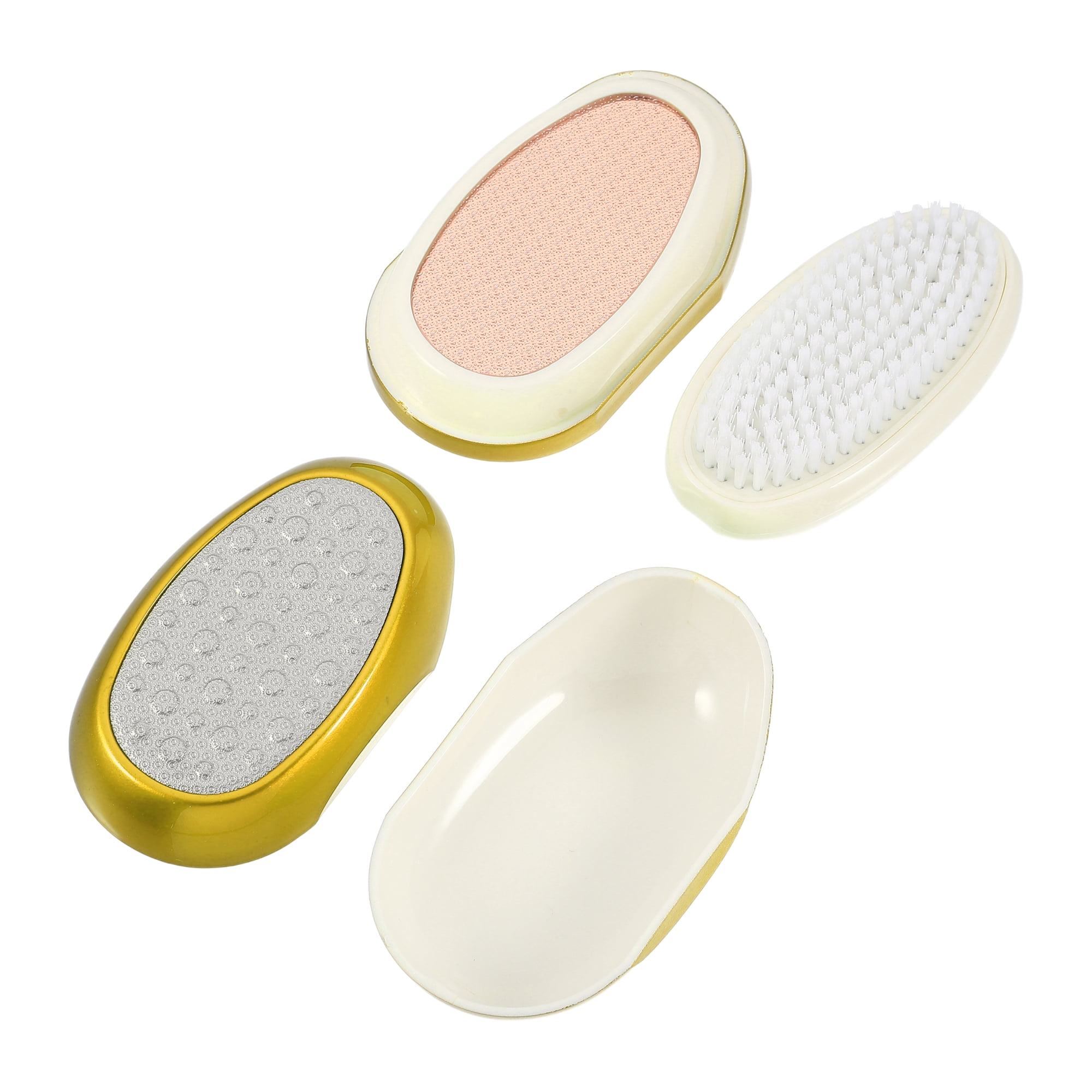 Unique Bargains 1Set Foot File Multi Purpose 3 in 1 Foot Callus Remover Coarse and Fine Gold Tone