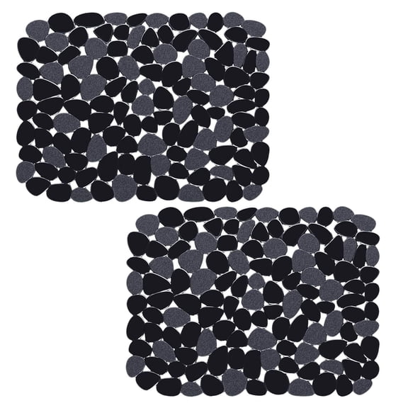 Sink Mat, 2Pcs Adjustable PVC Pebble Sink Protector for Stainless Steel or Porcelain Sink, Dish Drying Mat for Bathroom Kitchen Sink Countertop