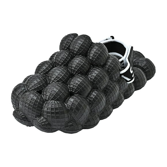 HILABEE bubble slide Slippers, Slide Sandals ,Funny Lychee Shoes Slides for Kids Girls Black 29-30