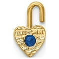 thumbnail image 3 of Finest Gold 14K Yellow Gold September Synthetic Birthstone Heart Charm, 3 of 4