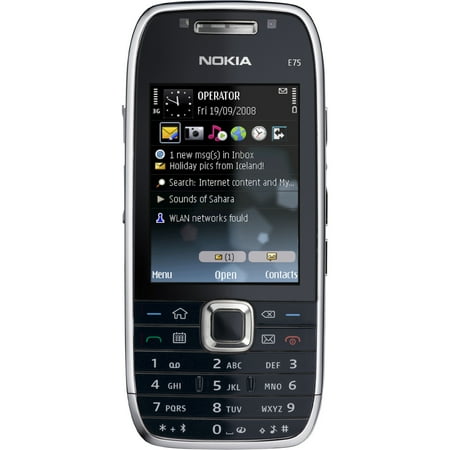 Nokia E E75 50 MB Smartphone, 2.4" LCD320 x 240, Symbian OS 9.3, Silver, Black