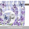 thumbnail image 6 of Purple Flowers Valance Curtain for Windows Spring Watercolor Butterfly Purple Plaid Rod Pocket Curtain Valances Short Window Treatments Panels for Kitchen Bathroom Laundry Room Basement 42 x 12 Inch, 6 of 9