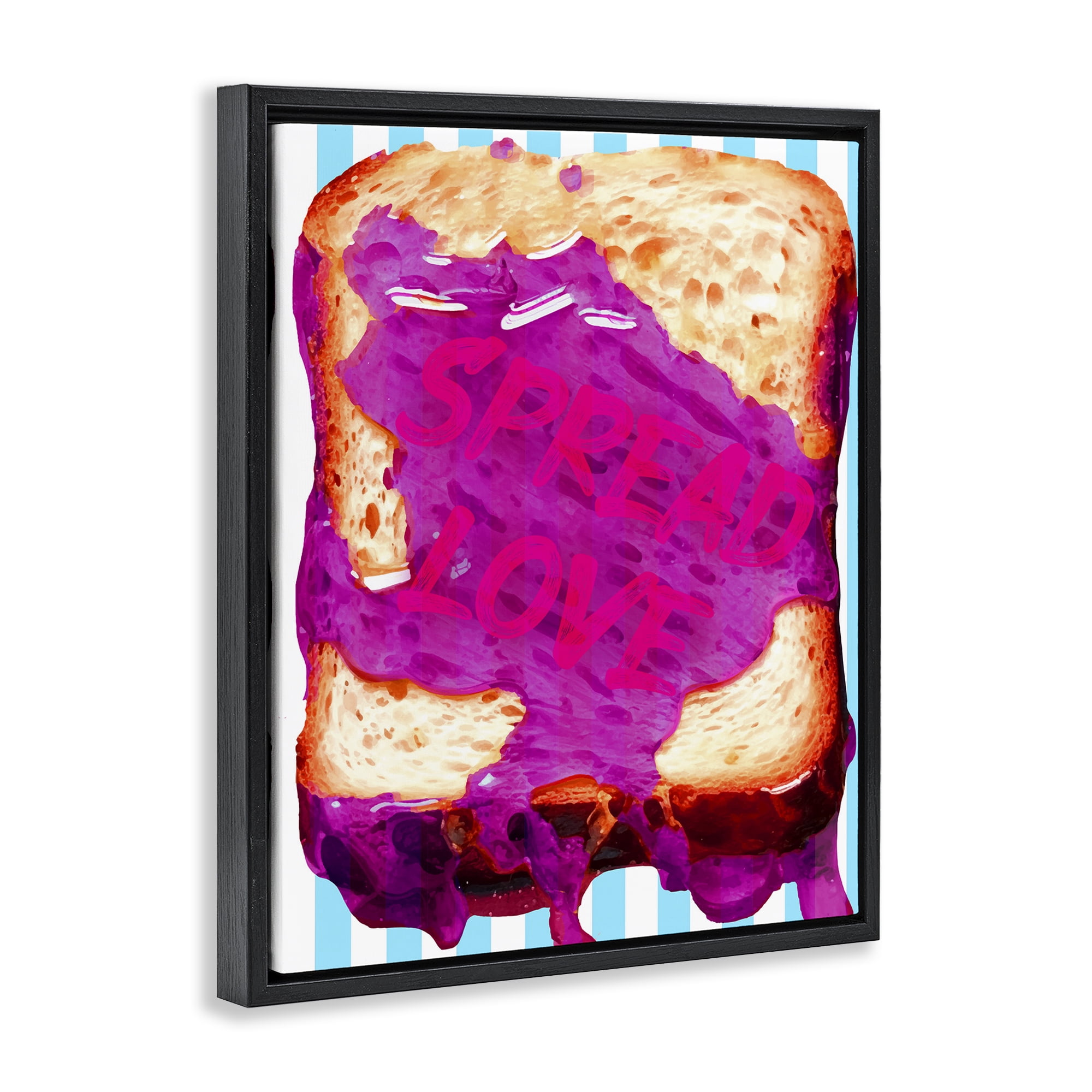 Stupell Industries Spread Love Toast Food & Beverage Painting Black Floater Framed Art Print Wall Art, 17 x 21