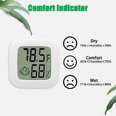 5pcs Mini Portable LCD Thermometer Hygrometer Indoor Temperature Humidity, High Accuracy -58℉-158℉ 10% 99% RH Digital Humidity Sensor for Living Room Baby Bedroom Warehouse Greenhouse Garden