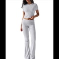 thumbnail image 2 of Pantalón de Traje de Corta Ajustado de Color Liso Gris Talla S, 2 of 9