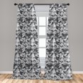 thumbnail image 5 of Ambesonne Flora Curtains, Greyscale Bloom Motifs, Pair of 28"x84", Charcoal Grey Pale Grey, 5 of 5