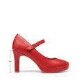 thumbnail image 2 of Zapatos de tacón Mary Jane para mujer DREAM PAIRS en cuero vegano rojo, talle 11, 2 of 9